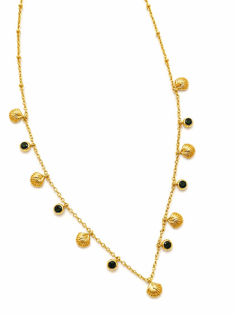Gold Plated Seashell Charms Necklace