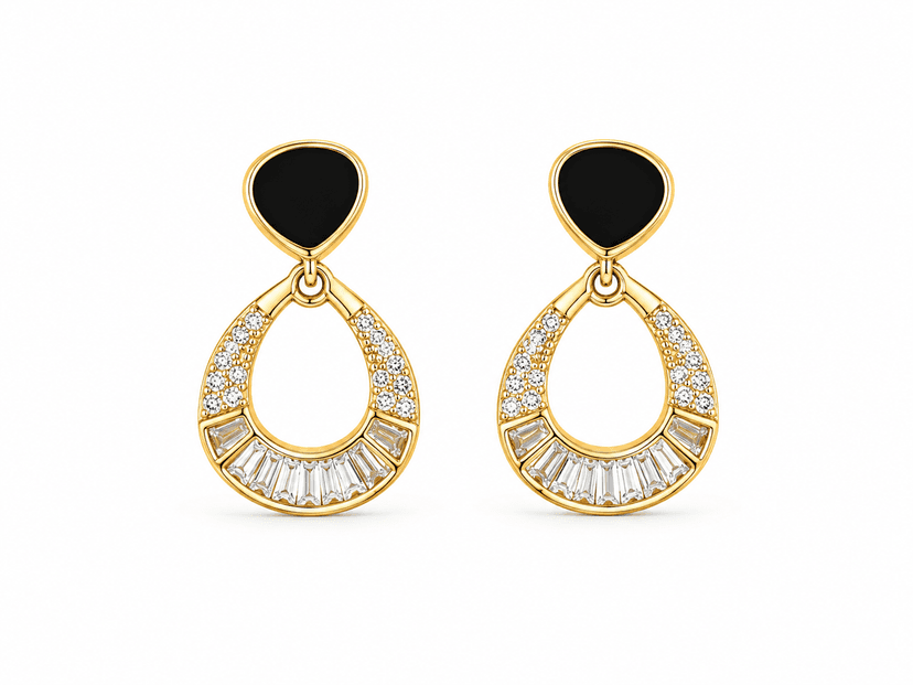 Midnight Onyx Crystal Teardrop Earrings