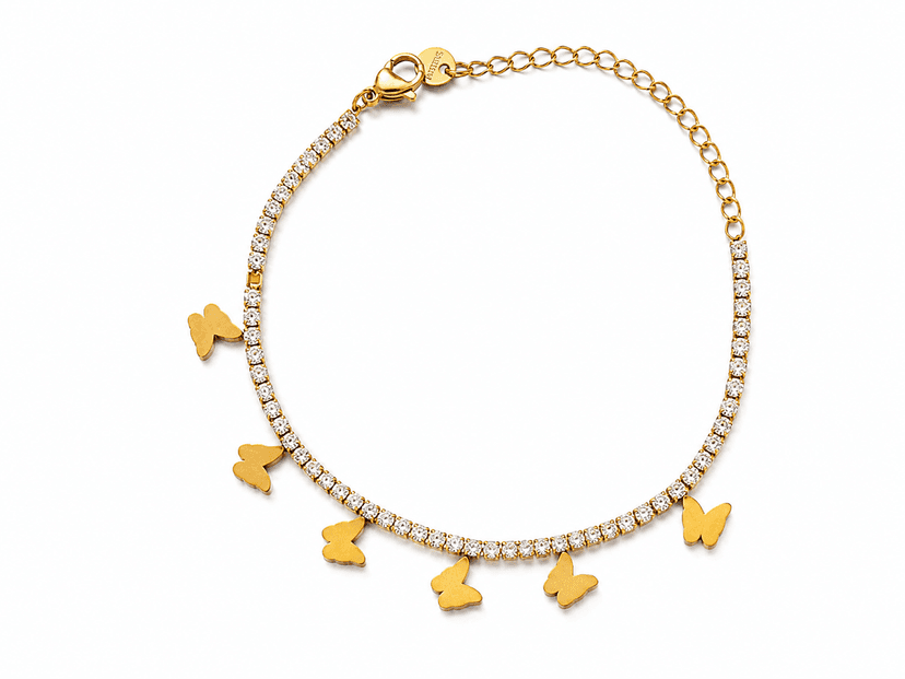 Elegant Butterfly Crystal Tennis Bracelet