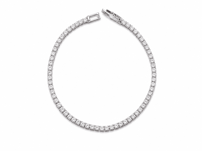 Classic Silver Crystal Tennis Bracelet