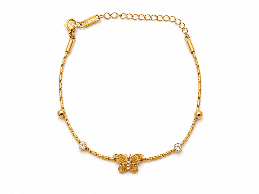 Elegant Butterfly Crystal Chain Bracelet