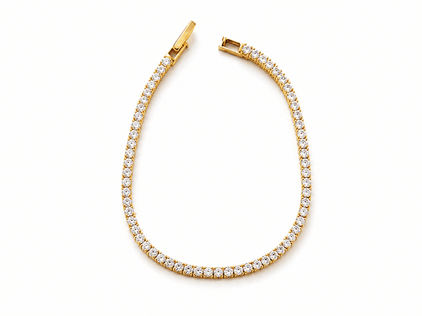 Classic Gold Crystal Tennis Bracelet
