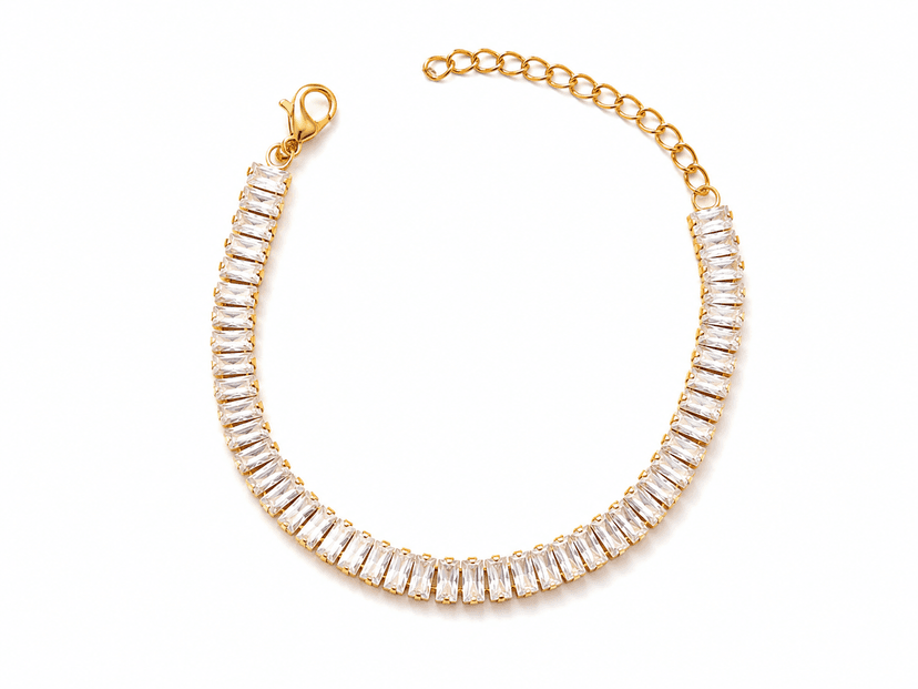 Luxury Baguette Crystal Tennis Bracelet
