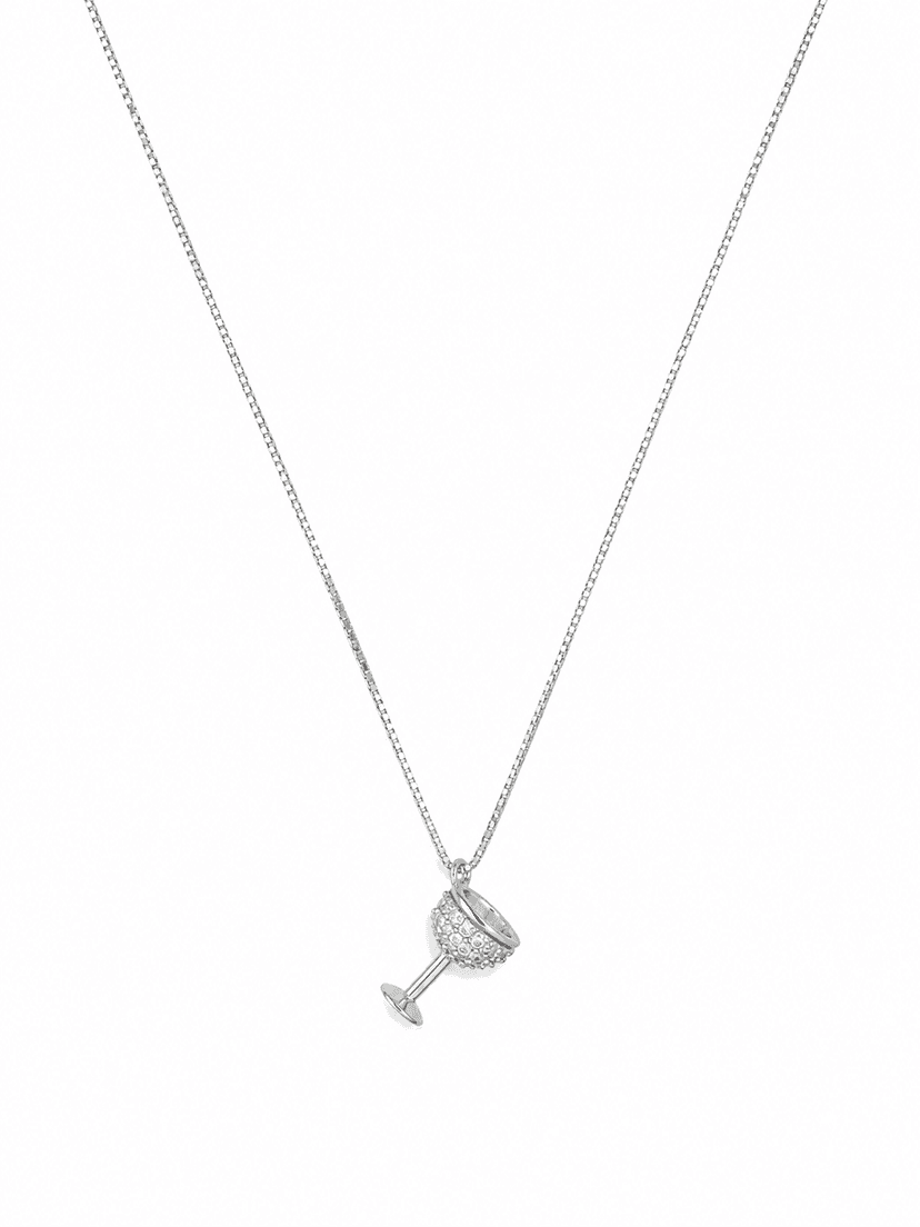 Elegant Crystal Cheering Cup Pendant Necklace