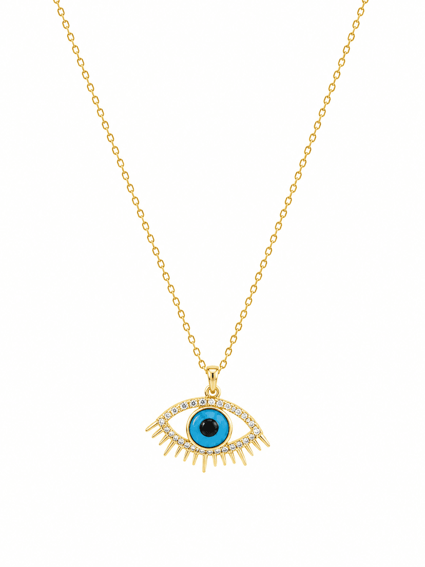Elegant Evil Eye Crystal Pendant Necklace