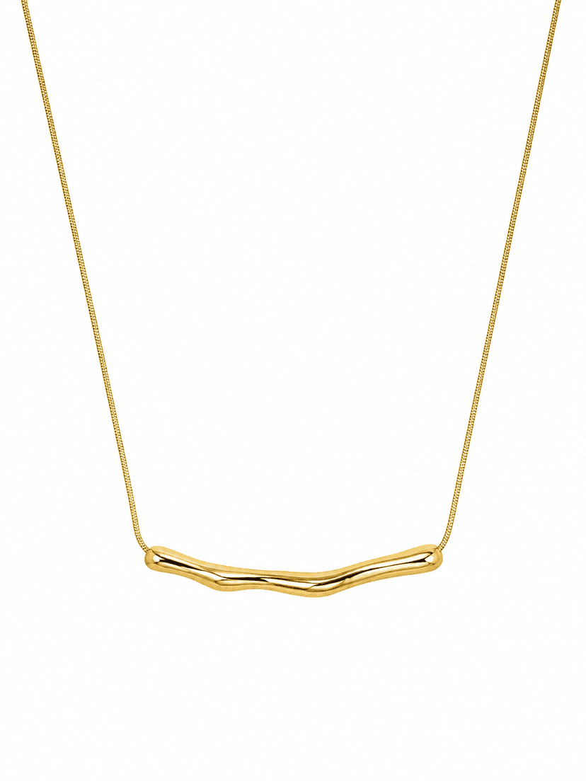 Elegant Minimalist Wave Bar Necklace
