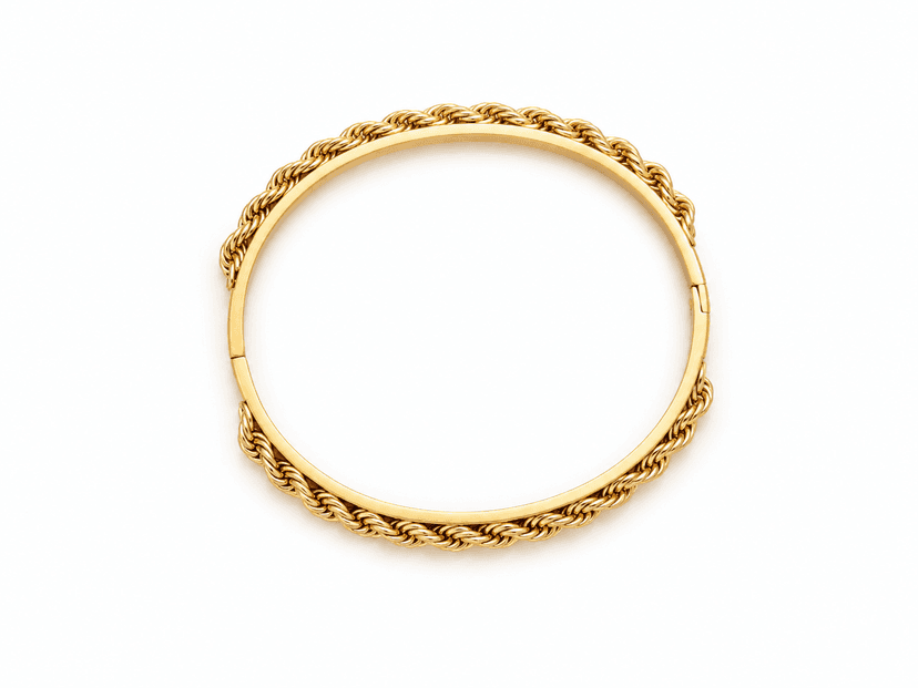 Luxury Twisted Rope Gold Bangle Bracelet