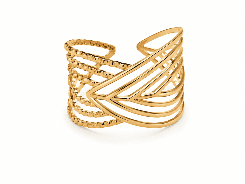 Luxury Gold Geometric Cuff Bracelet