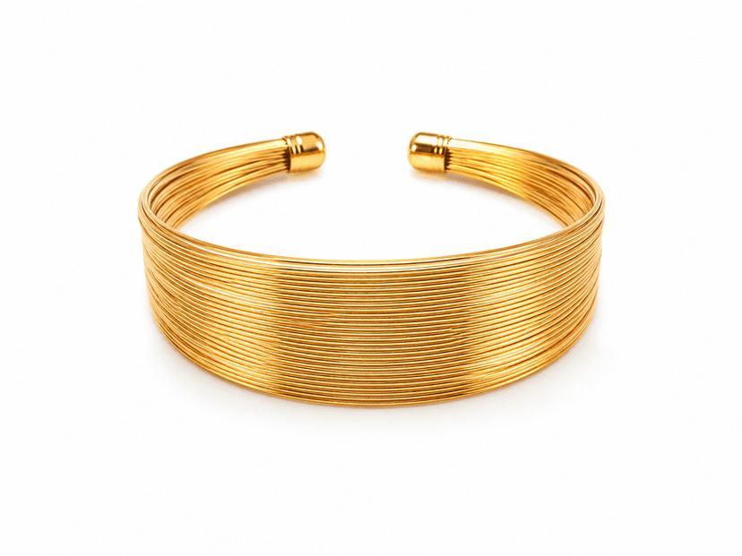 Elegant Gold Multi-Wire Cuff Bracelet