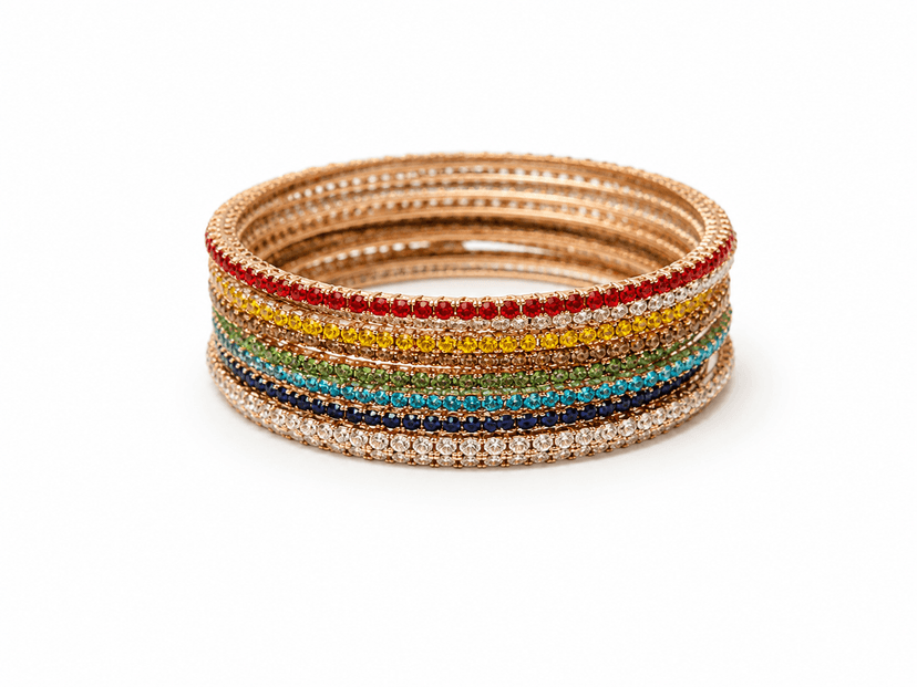 Luxury Multicolor Crystal Stack Bangle Set