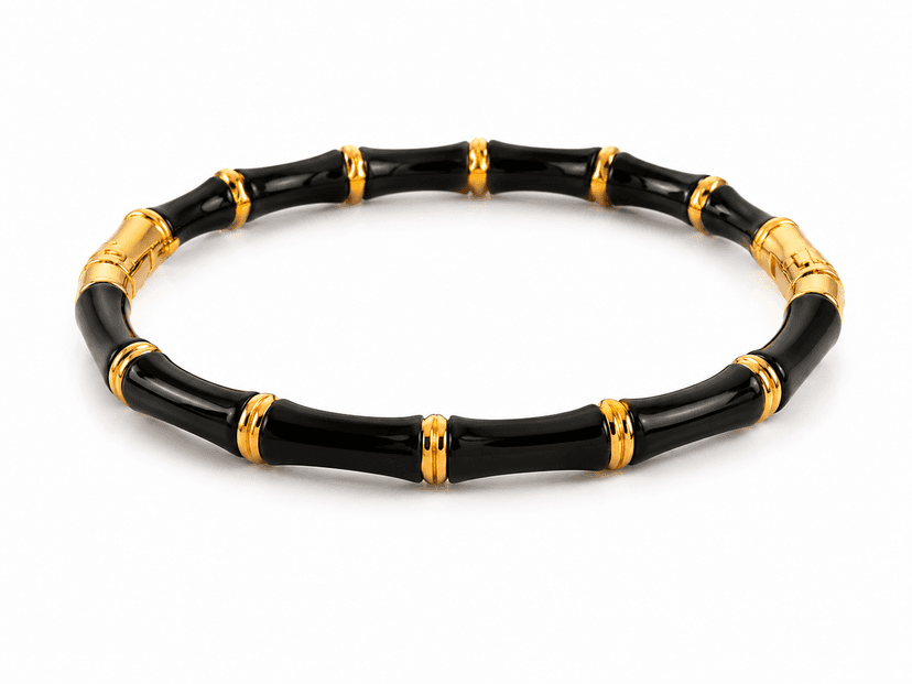Black Bamboo Ceramic Bead Bracelet (small size)