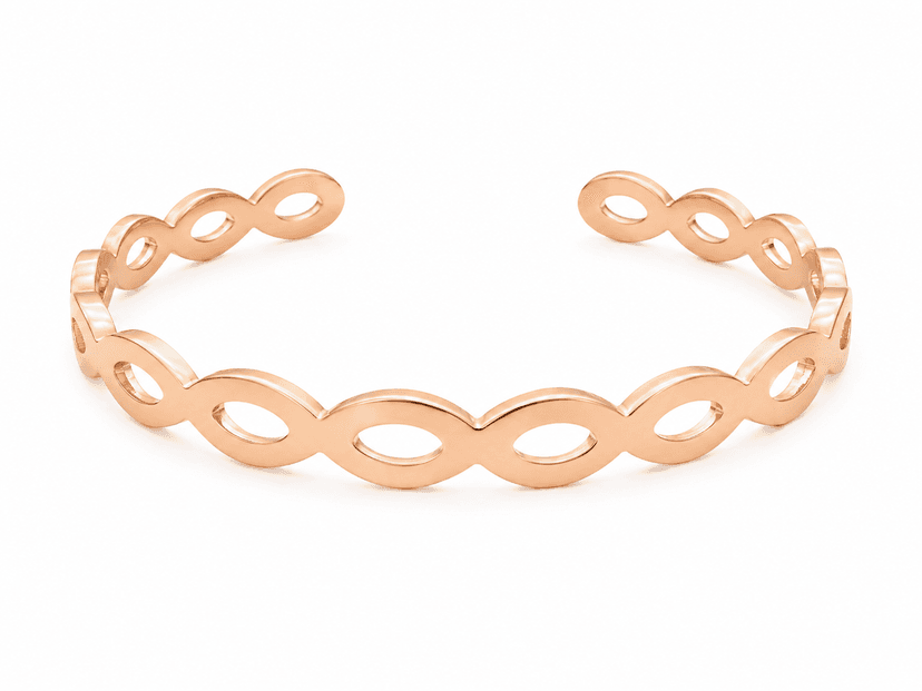 Elegant Rose Gold Infinity Link Bangle Bracelet